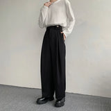 Itooh  Black Suit Pants Men Oversized Fashion Social Mens Dress Pants Korean Loose Straight Wide Leg Pants Mens Office Formal Trousers