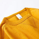 Itooh 300g Thick Long-sleeved T-shirt Heavyweight Retro Cotton Rough Seamless Woven Pullovers American Roll Collar Sweatshirts T-shirt