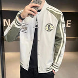 Itooh Spring Leisure Baseball Collar Coat Men's Trendy Handsome Classic Color Blocking Jacket Korean Thin Embroidered Jacket Clothes