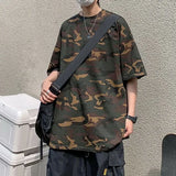 Itooh Loose Oversized Men's Clothing Short Sleeve Round Neck Fashion Casual All-match High Street Camouflage Printed Summer T-shirt