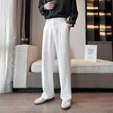 Itooh Black Gray White Suit Pants Men Slim Fashion Social Mens Dress Pants Korean Casual Straight Pants Mens Office Formal Trousers