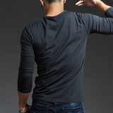 Itooh Undershirt Top Fashion Long Sleeves Mens Muscle Pullover Slim Fit Spring Casual V Neck Comfy Winter Stylish Summer