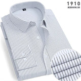 ITOOH New spring and autumn plaid stripes formal men's shirt long sleeve work clothes business casual free ironing slim solid color