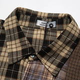 ITOOH Hip Hop Men Plaid Shirt Streetwear Patchwork Button Up Long Sleeve Cotton Shirt 2024 Summer Harajuku Vintage Casual Loose Shirts