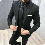 Itooh  Mens Suit For Wedding Double Breasted Vest Slim Fit Groom Suit Italian Handsome Wedding Tuxedos Jacket+Pants+Vest