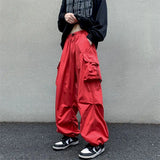 Itooh  Streetwear Y2K Cargo Pant Black Pants 2024 New Harajuku Fashion Casual Loose Men Rock Straight Wide Leg Pants Cotton