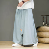 Itooh Chinese Style Men Streetwear Black Wide Leg Pants Men Women Punk Gothic Hip Hop Skirt Pants Man Ice Silk Bottoms Trousers