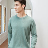 Itooh Hot Selling Pullover Men's 100% Pure Wool Full Sleeve Casual Cashmere Knitted Fine Business O-Neck Men's Sweater Multi Color