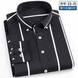 ITOOH Men's Business Casual Long Sleeve shirt Classic striped social dress shirt Wear free, wrinkle-resistant and easy to care for