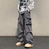 Itooh  Streetwear Y2K Cargo Pant Black Pants 2024 New Harajuku Fashion Casual Loose Men Rock Straight Wide Leg Pants Cotton