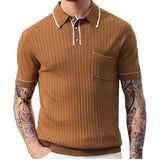 ITOOH Men's Knitted Ethnic Printed Polo Shirt Casual Vintage Streetwear Button Down T-shirt for Men Breathable Luxury Clothing M-3XL