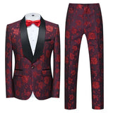 Itooh Fashion New Men's Casual Boutique Business Wedding Host Flower Color Suits 3 Pcs Set Dress Blazers Jacket Pants Vest Coat