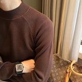 ITOOH Autumn Clothing Men's Luxury Knitted Pullover Sweater Casual Korean Solid Color Long Sleeve Basic Shirt Leisure Slim Knitwear