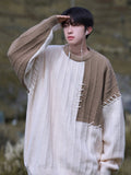 ITOOH Knitted Sweater Men Pullover Oversize Sweaters Male Winter Harajuku Casual Streetwear Patchwork Autumn Hip Hop Spliced