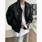 Itooh Korean Fashion High-end Jackets for Men American Niche Short Baseball Jacket Shoulder Pads Oversized Workwear Bomber Jacket Men