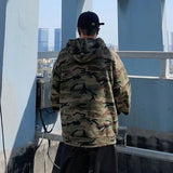 Itooh Men's Camouflage Hoodie Spring Autumn Loose Casual Versatile Zipper Cardigan Couples Hooded Coats Hip Hop Skateboard Streetwear