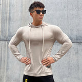 Itooh Gym Fitness T-shirt Men Casual Long Sleeve Skinny Shirt Male Bodybuilding Tees Tops Running Sports Quick Dry Training Clothing