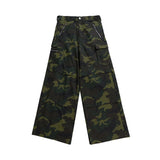 ITOOH Color Match Multi-pockets Camouflage Cargo Pants for Men and Women Streetwear Patchwork Baggy Overalls Wide Leg Loose Trousers