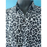 Itooh  Trend Mens Leopard Printed Shirt Casual Button Shirts Male Sexy Streetwear Shirt