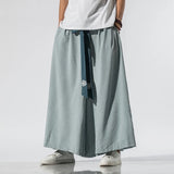 Itooh Summer Men Wide Leg Pants Mens Cotton Linen Retro Trousers Man Chinese Style Hanfu Pants Male Big Crotch Nepal Robe Pants