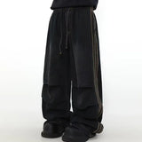 ITOOH Y2K Stripe Wave Baggy Jeans