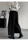 Itooh Niche Style Men's Casual Skirt Pants Ribbon Design Loose Straight Wide Leg Ankle-length Pants Male Trousers New 2024 Summer