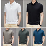 Itooh  High-quality Men's POLO Shirt 2024, Summer Men's Business Casual Short-sleeved POLO, M-4XL Elastic Stretch Men's T-shirt.