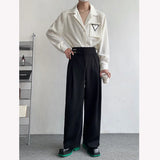 Itooh Black Suit Pants Men Fashion Social Mens Dress Pants Korean Loose Oversize Straight Wide Leg Pants Men Formal Trousers M-XL