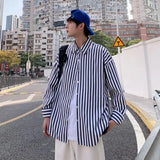 ITOOH Spring and Autumn New Men's Fashion Long-Sleeve Striped Tops Male Loose Business Casual High Quality Blouse Shirts W482