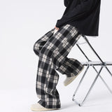 Itooh Told Tale Plus Size Spring Casual Plaid Pants Men Wide Leg Couple Straight Pantalones Harajuku Mopping Oversize 8XL 7XL