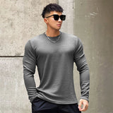 Itooh New Long Sleeve t shirt for Men Autumn Fashion Cotton Solid Color t-shirts Cozy Streetwear Men's t-shirt Long sleeve men tops