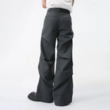 Itooh  New 2024 Summer Men's Casual Pants Wide Leg Droop Straight Menwear Loose Pockets Male Trousers American Style Solid Color