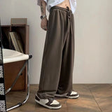 Itooh Men's Clothing Summer Solid Color Loose Simplicity Straight Trend High Street Hong Kong Breeze Fashion Casual Wide Leg Trousers