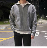 Itooh Semi-High Neck Zipper Sweater