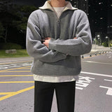 Itooh Semi-High Neck Zipper Sweater