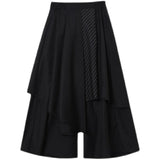 Itooh Men Black Irregular Pants Japanese Style Men Fashion Instagram Mixed Wind Kendo Samurai Culottes Party Dress Trousers