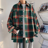 Itooh Autumn Long Sleeved Shirt Men Fashion Oversized Plaid Shirt Men Streetwear Korean Loose Casual Shirts Mens Large Size M-5XL