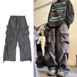 ITOOH Black Cargo Pants for Men Hip Hop Gray Cargo Trousers Male Red Spring Cotton Loose Casual Streetwear Hip Hop Pocket