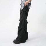 Itooh  New 2024 Summer Men's Casual Pants Wide Leg Droop Straight Menwear Loose Pockets Male Trousers American Style Solid Color