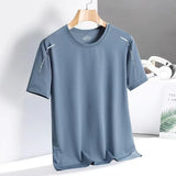 Itooh Summer Thin T Shirt Men Ice Silk Breathable Mesh O Neck Short Sleeve Printing Quick Dry Loose Half Sleeve Tees Sport T-Shirts