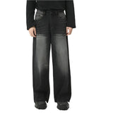 ITOOH Washed Black Street Style Denim Jeans