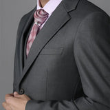 ITOOH Lead Gray Three-Piece Suit -Original Design for Formal Occasions, Weddings, Groomsmen Attire -High-End Fabric