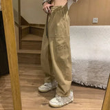 ITOOH Trousers Man Straight Cargo Pants for Men Wide Khaki Korean Style Regular Fit Street Y2k Clothing Emo Large Size Long Fashion