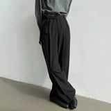 Itooh Harajuku Belted Suit Pants Men's Fashion Oversize Casual Trousers French Loose Wide Leg Pants Streetwear Male Blazer Pantalon