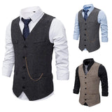 Itooh New Men's Vest Suit Vest Slim Single breasted Designer Brand Sleeveless Formal Coat Top Adult Dress Tuxedo