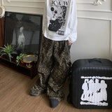 Itooh  Tan Leopard Cargo Pants Men Y2K Parachute Oversize Wide Leg Trousers Male Streetwear Hip Hop Harajuku Animal Print