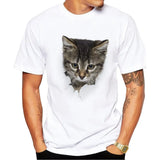 Itooh   3D Cat Printed Men's T-shirt Short Sleeves Casual Comfortable Polyester Fabric Printed Temtemu Brand