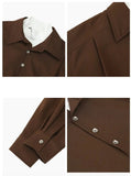 ITOOH Stitching Polo Lapel Button Front Shirt