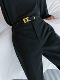 ITOOH Stylish Casual Belt Suit Pants