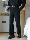 ITOOH Stylish Casual Belt Suit Pants